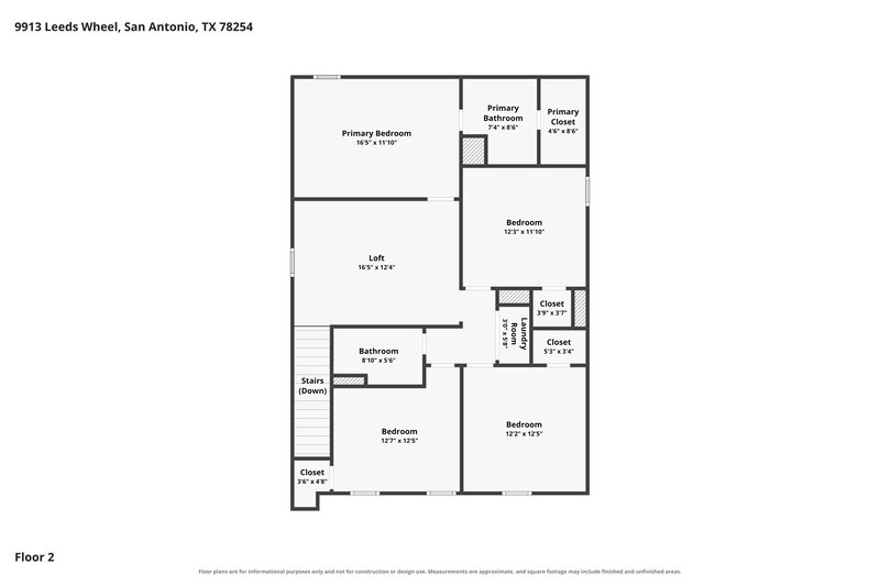 1,670/Mo, 9913 Leeds Wheel San Antonio, TX 78254 Floor Plan View 2