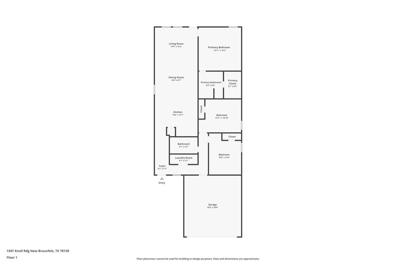 1,620/Mo, 1507 Knoll Rdg New Braunfels, TX 78130 Floorplan View