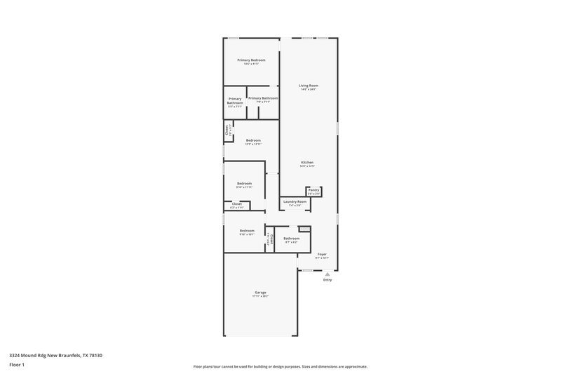 1,695/Mo, 3324 Mound Rdg New Braunfels, TX 78130 Floor Plan View