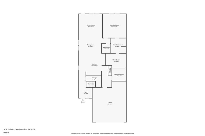 1,810/Mo, 1652 Viola Ln New Braunfels, TX 78130 Floor Plan View