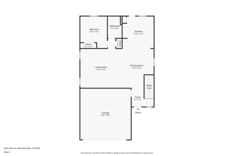 1,715/Mo, 1657 Viola Ln New Braunfels, TX 78130 Floor Plan View