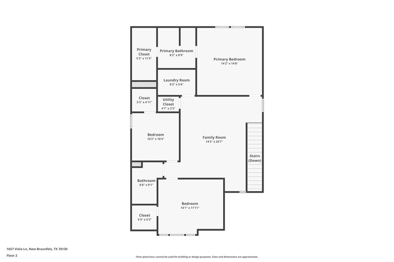 1,715/Mo, 1657 Viola Ln New Braunfels, TX 78130 Floor Plan View 2