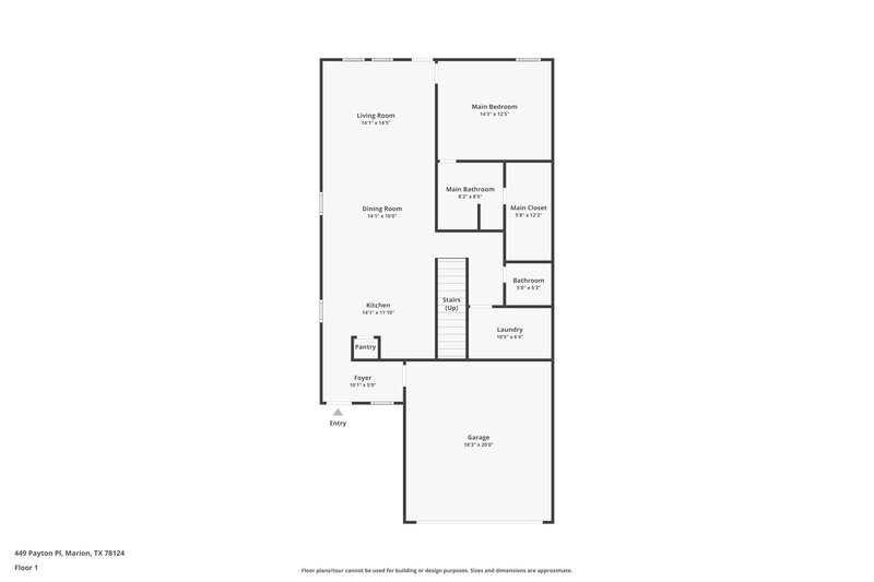 1,620/Mo, 449 Payton Pl Marion, TX 78124 Floor Plan View