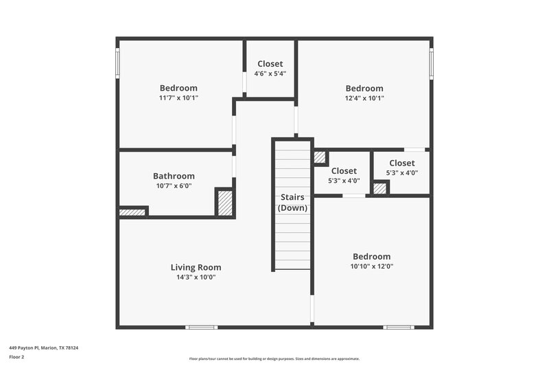 1,620/Mo, 449 Payton Pl Marion, TX 78124 Floor Plan View 2
