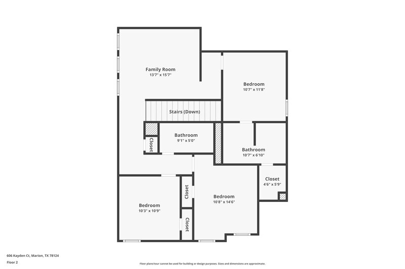 2,105/Mo, 606 Kayden Ct Marion, TX 78124 Floor Plan View 2