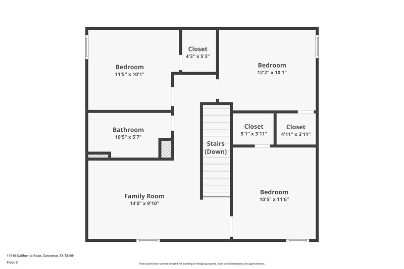 1,755/Mo, 11710 California Rose Converse, TX 78109 Floor Plan View 2