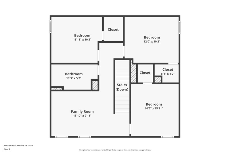 1,770/Mo, 417 Payton Pl Marion, TX 78124 Floorplan View 2