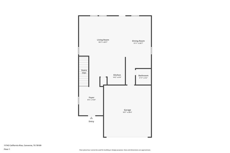1,775/Mo, 11742 California Rose Converse, TX 78109 Floor Plan View