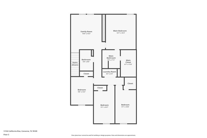 1,775/Mo, 11742 California Rose Converse, TX 78109 Floor Plan View 2