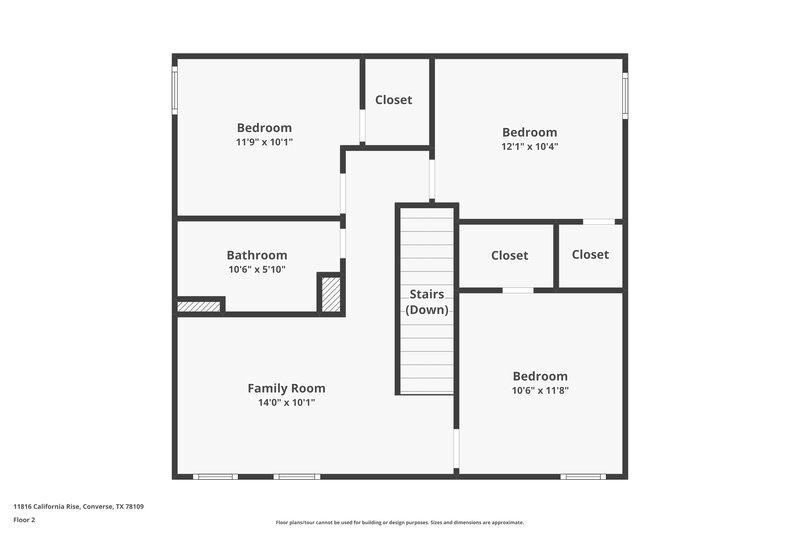 1,985/Mo, 11816 California Rose Converse, TX 78109 Floor Plan View 2