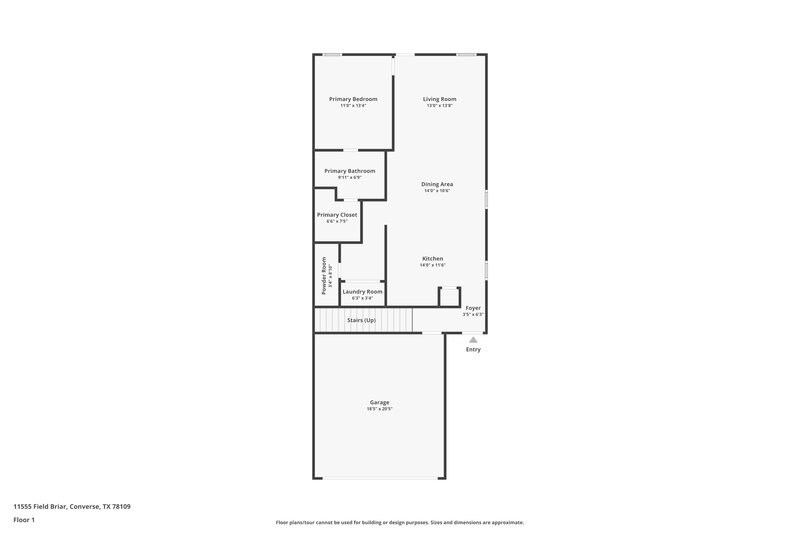 1,650/Mo, 11555 Field Briar Converse, TX 78109 Floor Plan View