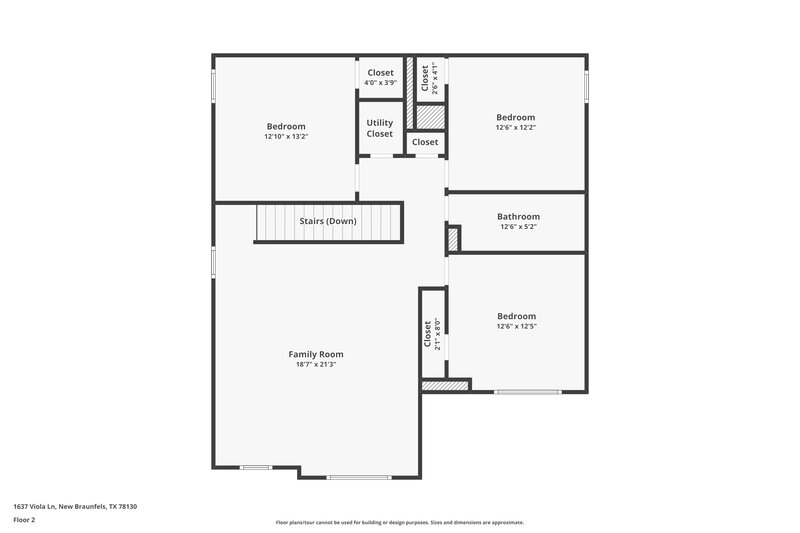 1,870/Mo, 1637 Viola Ln New Braunfels, TX 78130 Floor Plan View 2