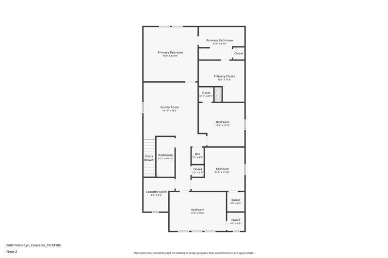 1,735/Mo, 5607 Finch Cyn Converse, TX 78109 Floor Plan View 2