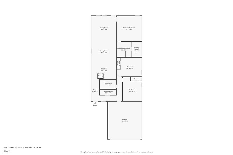 1,470/Mo, 501 Chevre Rd New Braunfels, TX 78130 Floor Plan View