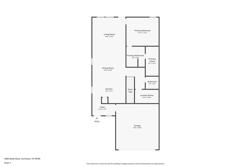 1,610/Mo, 1866 Musk Rose Converse, TX 78109 Floor Plan View