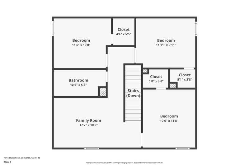 1,610/Mo, 1866 Musk Rose Converse, TX 78109 Floor Plan View 2