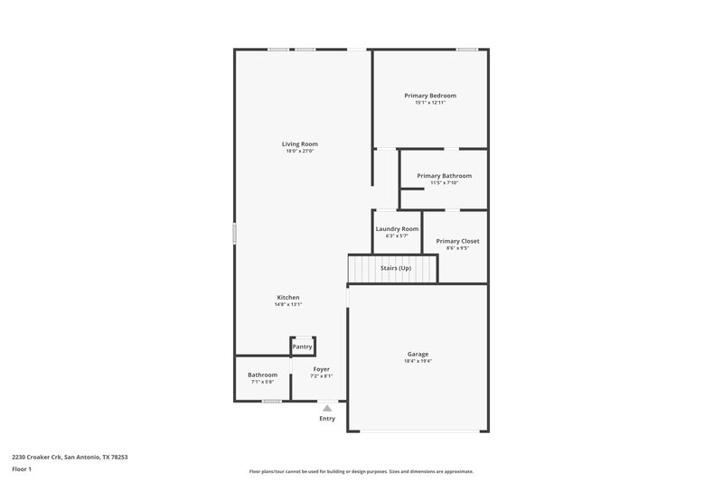 1,590/Mo, 2230 Croaker Crk San Antonio, TX 78253 Floor Plan View 2