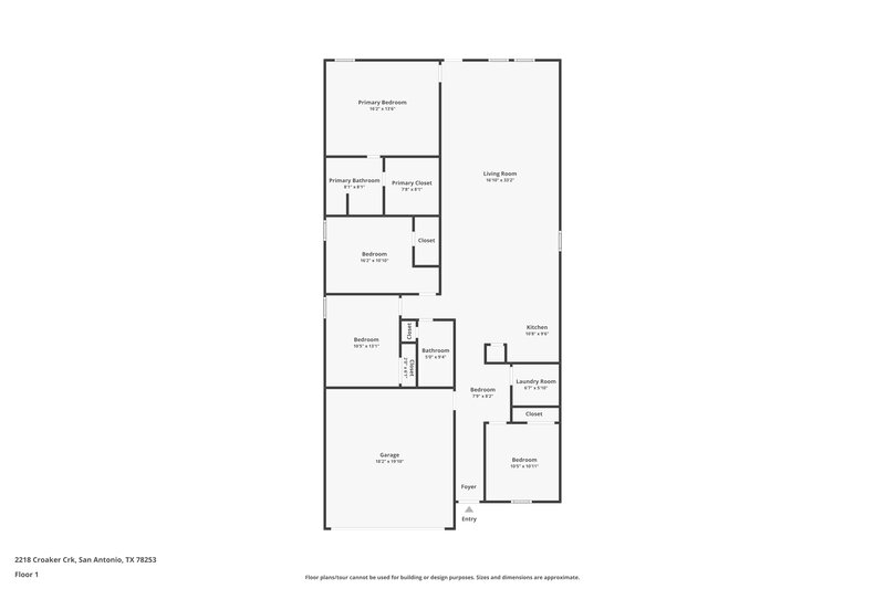1,515/Mo, 2218 Croaker Crk San Antonio, TX 78253 Floor Plan View