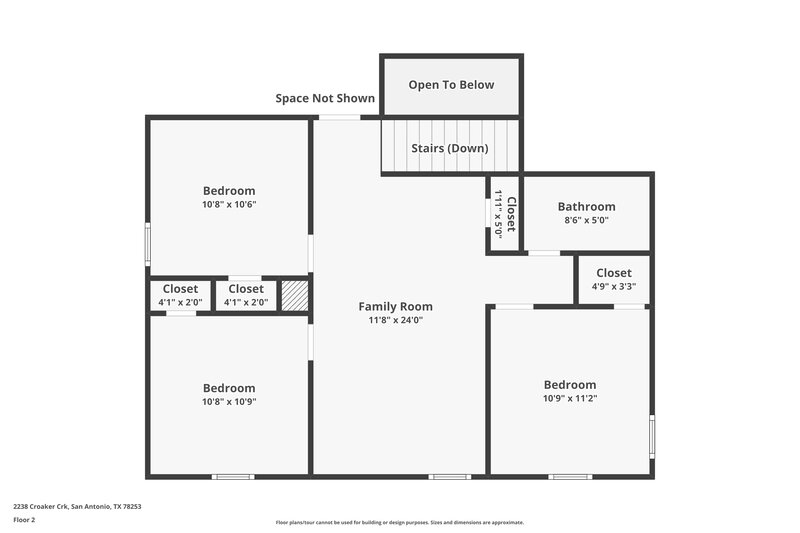 1,540/Mo, 2238 Croaker Crk San Antonio, TX 78253 Floor Plan View 2