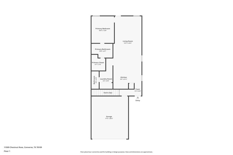 1,600/Mo, 11509 Chestnut Rose Converse, TX 78109 Floor Plan View