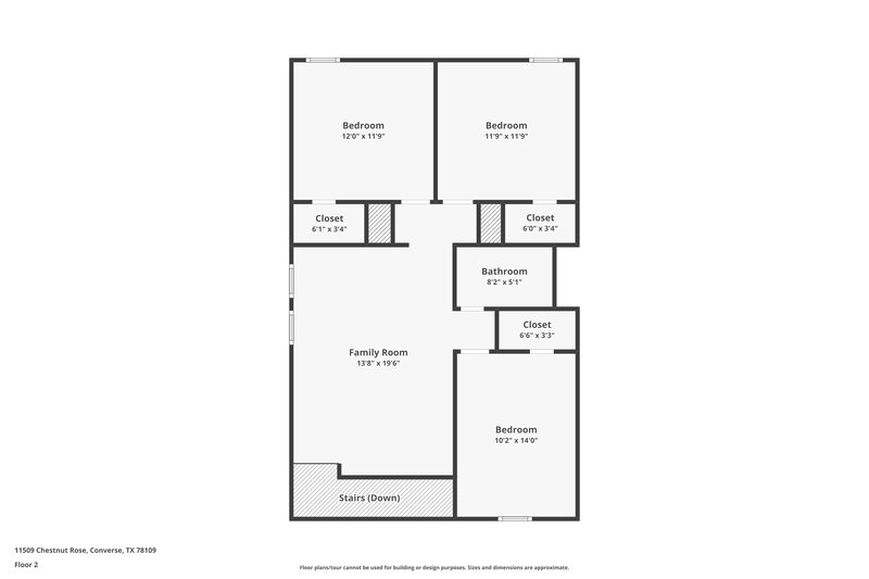 1,600/Mo, 11509 Chestnut Rose Converse, TX 78109 Floor Plan View 2