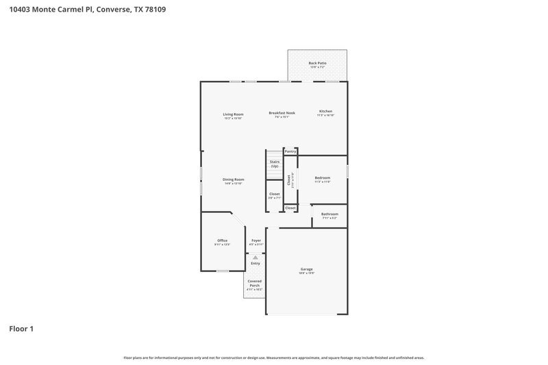 2,290/Mo, 10403 Monte Carmel Pl Converse, TX 78109 Floor Plan View