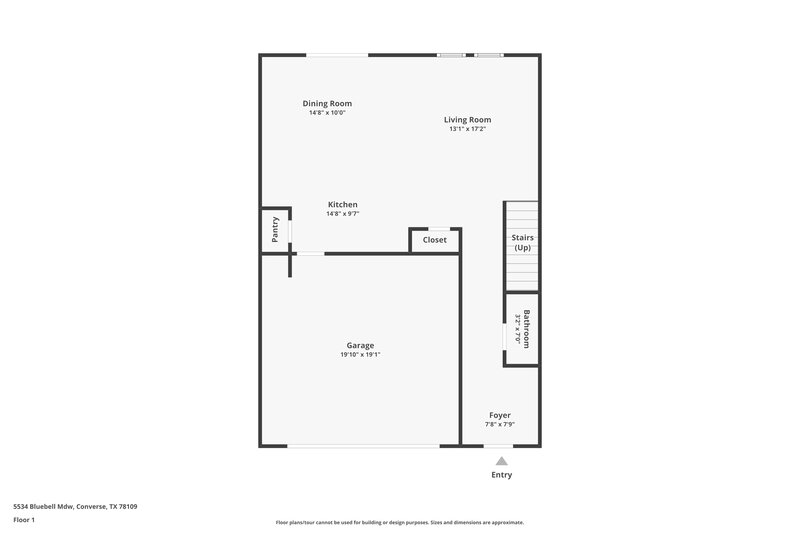 1,520/Mo, 5534 Bluebell Mdw Converse, TX 78109 Floor Plan View