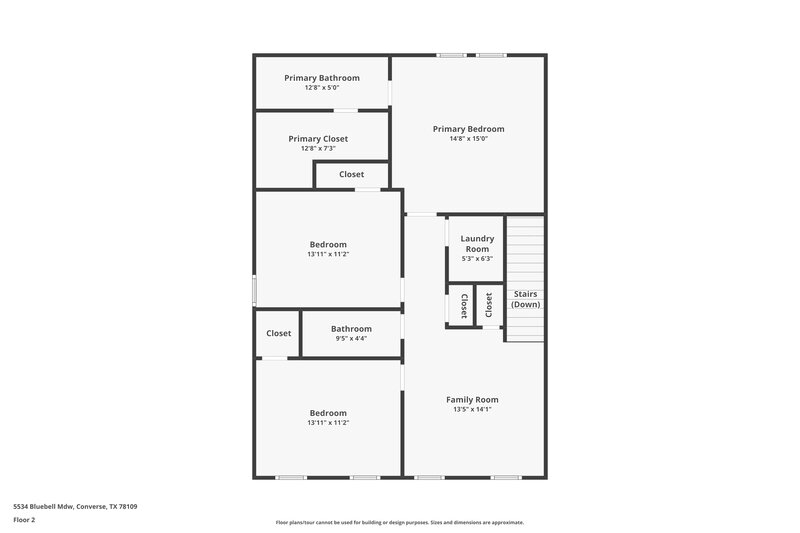 1,520/Mo, 5534 Bluebell Mdw Converse, TX 78109 Floor Plan View 2