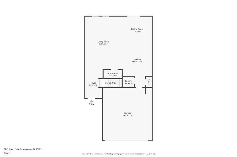 1,725/Mo, 5713 Texas Palm Dr Converse, TX 78109 Floor Plan View