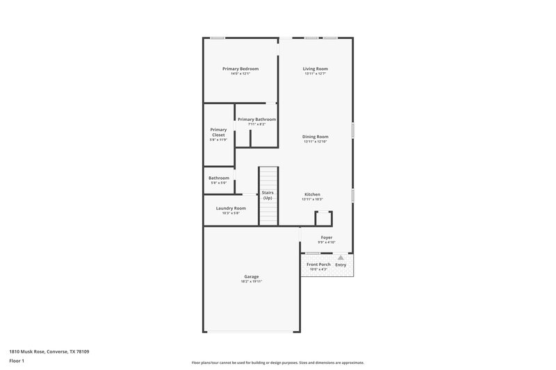 1,495/Mo, 1810 Musk Rose Converse, TX 78109 Floor Plan View