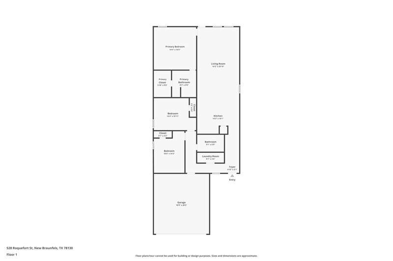 1,470/Mo, 528 Roquefort St New Braunfels, TX 78130 Floor Plan View