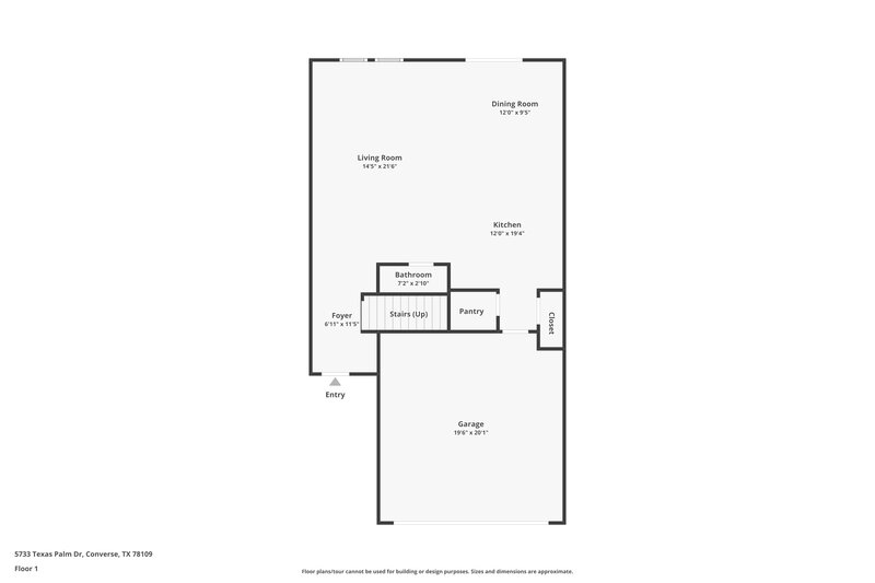 1,650/Mo, 5733 Texas Palm Dr Converse, TX 78109 Floor Plan View