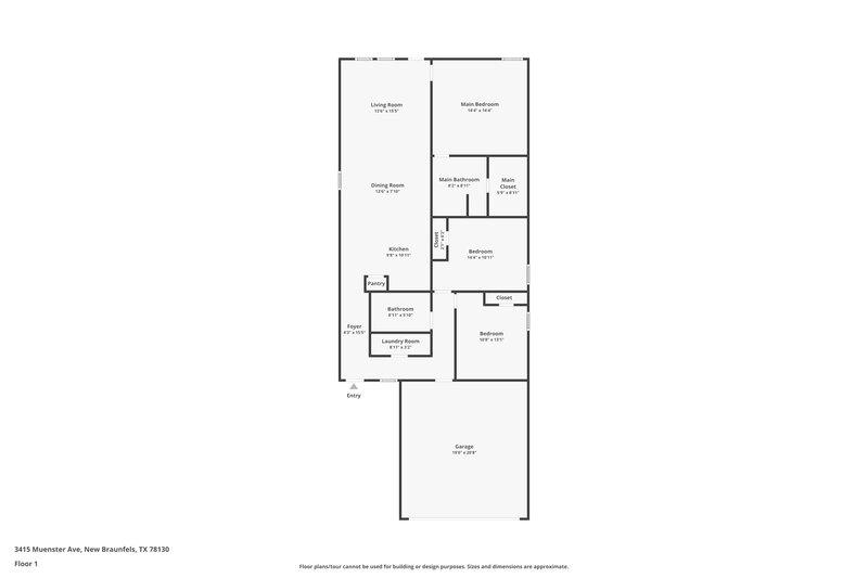 1,565/Mo, 3415 Muenster Ave New Braunfels, TX 78130 Floor Plan View