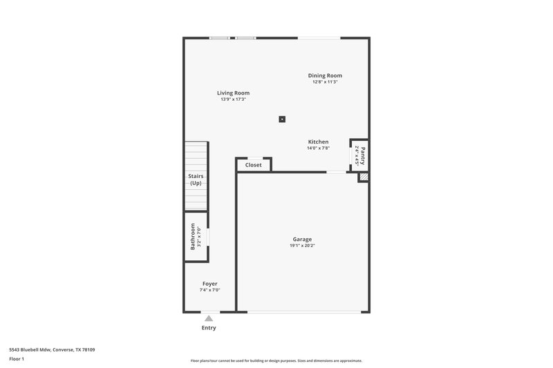 1,555/Mo, 5543 Bluebell Mdw Converse, TX 78109 Floor Plan View