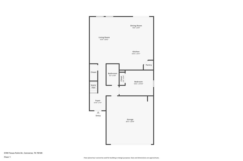 1,895/Mo, 5709 Texas Palm Dr Converse, TX 78109 Floor Plan View