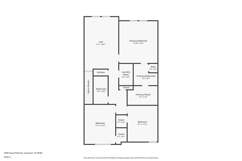 1,895/Mo, 5709 Texas Palm Dr Converse, TX 78109 Floor Plan View 2