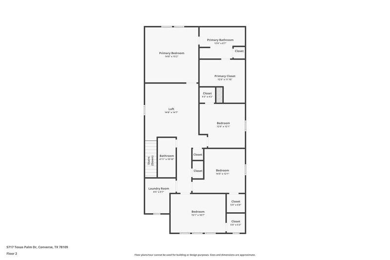 2,025/Mo, 5717 Texas Palm Dr Converse, TX 78109 Floor Plan View 2