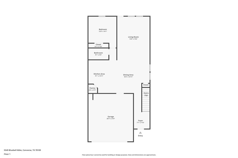 1,805/Mo, 5549 Bluebell Mdw Converse, TX 78109 Floor Plan View
