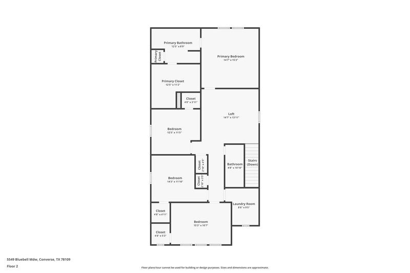 1,805/Mo, 5549 Bluebell Mdw Converse, TX 78109 Floor Plan View 2