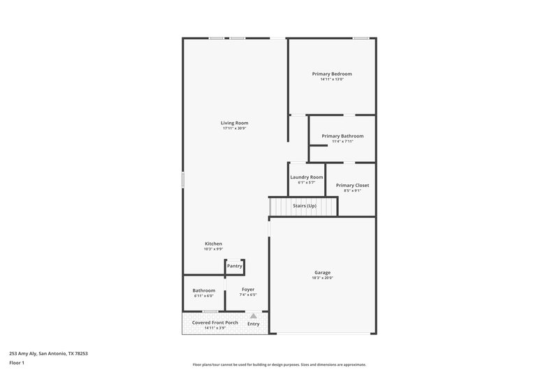 1,870/Mo, 253 AMY ALLEY San Antonio, TX 78253 Floor Plan View