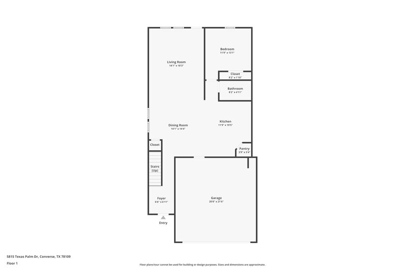1,815/Mo, 5815 Texas Palm Dr Converse, TX 78109 Floor Plan View