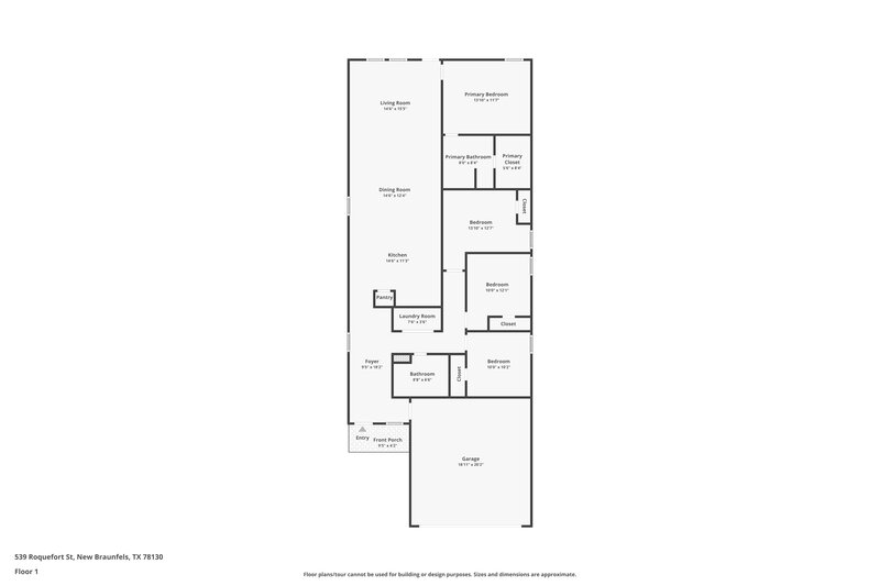 1,535/Mo, 539 Roquefort St New Braunfels, TX 78130 Floor Plan View