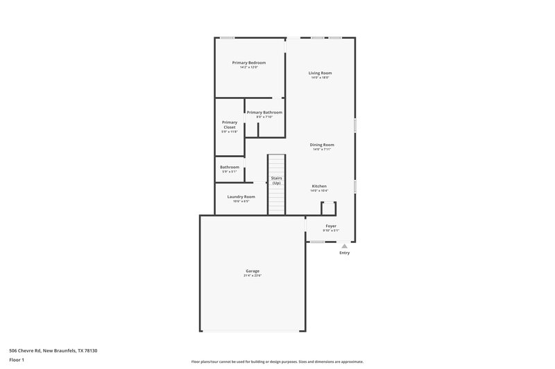 1,620/Mo, 506 Chevre Rd New Braunfels, TX 78130 Floorplan View