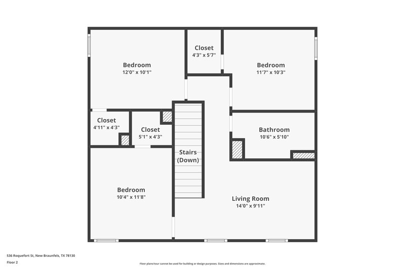 1,695/Mo, 536 Roquefort St New Braunfels, TX 78130 Floor Plan View 2