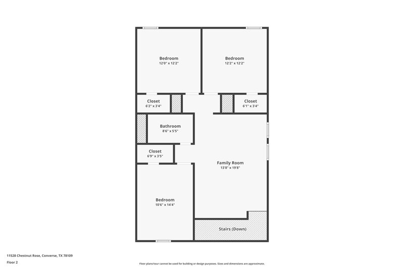 1,505/Mo, 11528 Chestnut Rose Converse, TX 78109 Floor Plan View 2