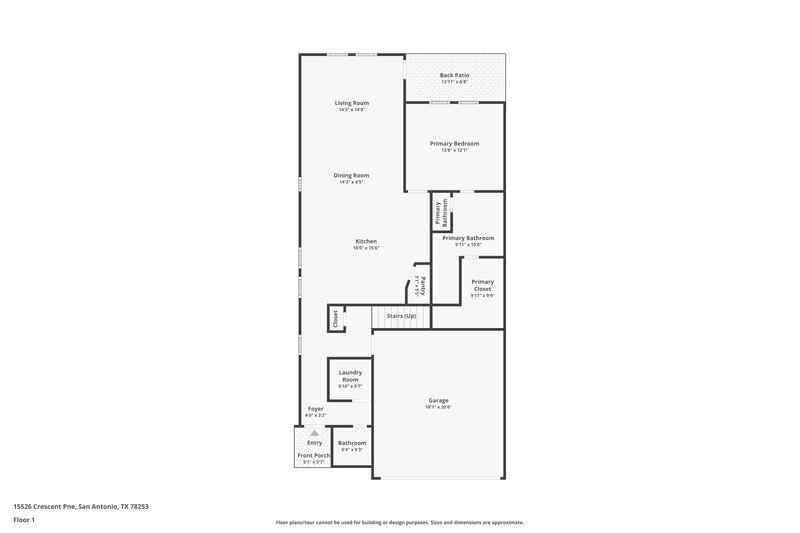 1,765/Mo, 15526 Crescent Pine San Antonio, TX 78253 Floor Plan View