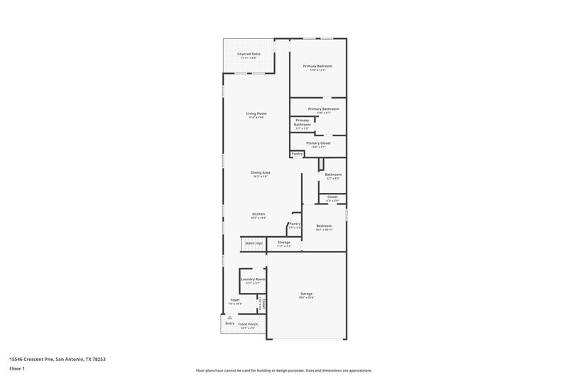 2,015/Mo, 15546 Crescent Pine St San Antonio, TX 78253 Floor Plan View