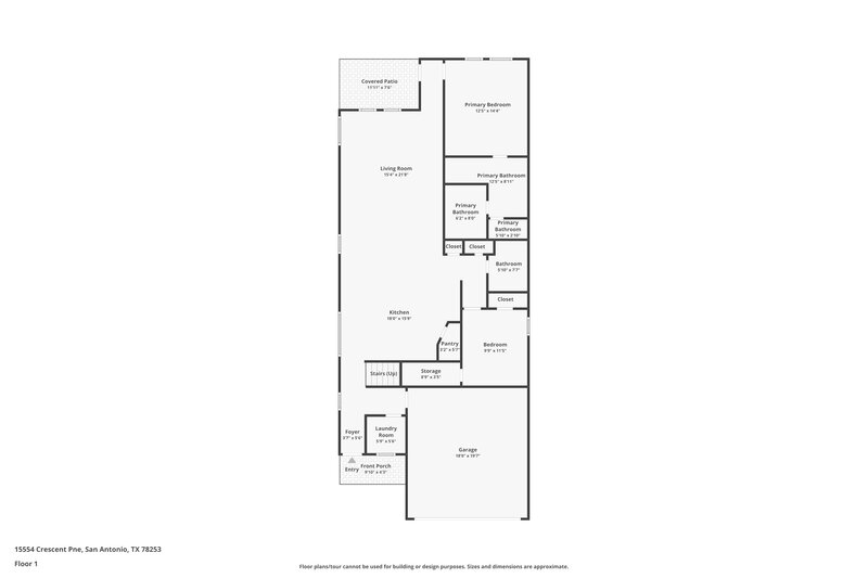 1,820/Mo, 15554 Crescent Pine San Antonio, TX 78253 Floor Plan View