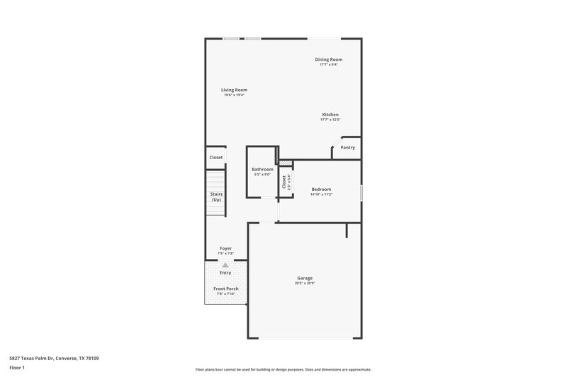 1,895/Mo, 5827 Texas Palm Dr Converse, TX 78109 Floor Plan View