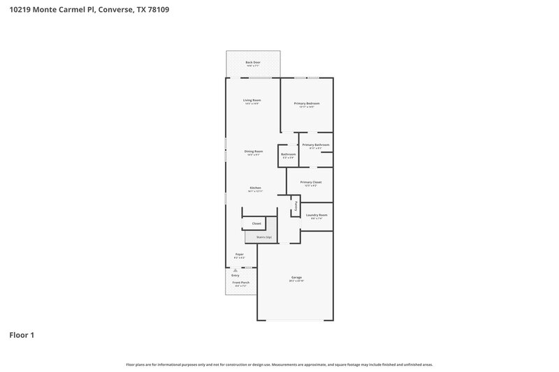 2,100/Mo, 10219 Monte Carmel Pl Converse, TX 78109 Floor Plan View